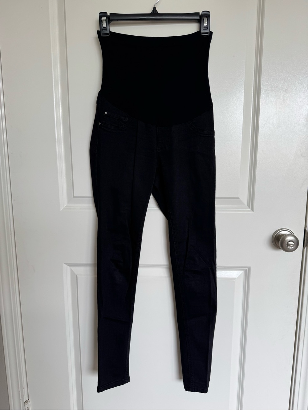 Indigo Blue Black Maternity Skinny Jeans with Overband